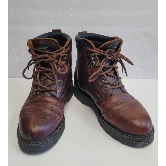LUCCHESE SPORT Brown Leather lace-up work boots men's Size 10 D  stock # s0018