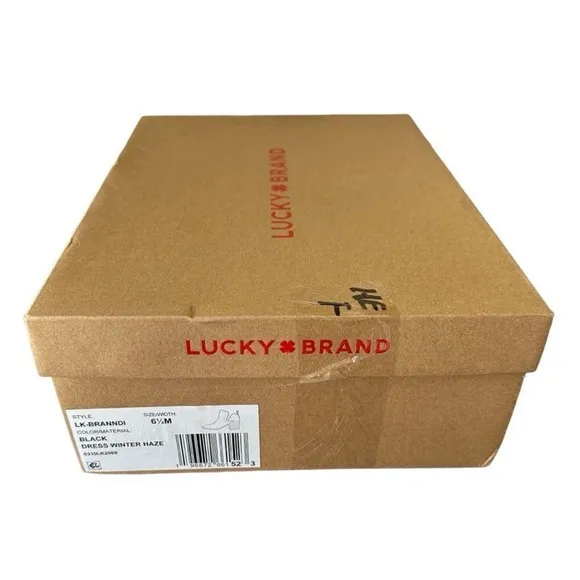 Lucky Brand Branndi Women's Black Heeled Ankle Boots Size 6.5 Medium