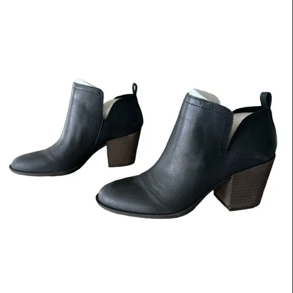 Lucky Brand Branndi Women's Black Heeled Ankle Boots Size 6.5 Medium