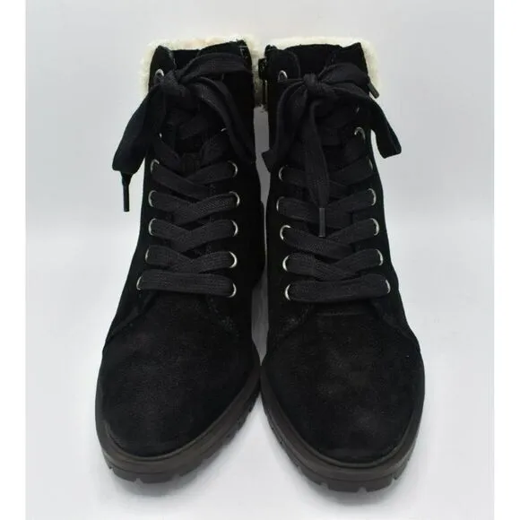 Lucky Brand Womens Size 10 M Jacenia Shearling Suede Black Fashion Winter Boots