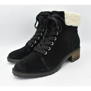 Lucky Brand Womens Size 10 M Jacenia Shearling Suede Black Fashion Winter Boots