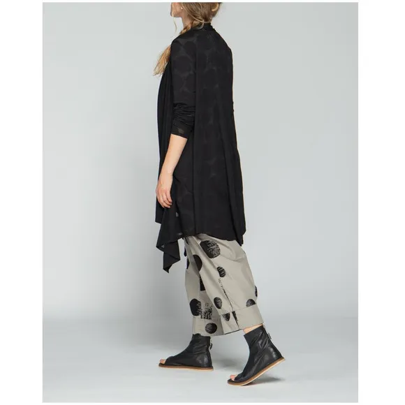 Luukaa Women's Black Polka-Dot Cardigan Size 12 Lightweight Cotton NWT
