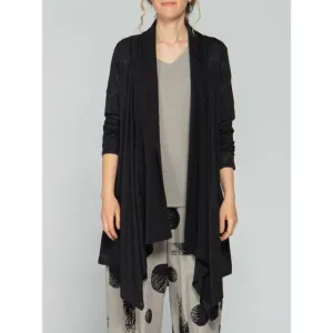 Luukaa Women's Black Polka-Dot Cardigan Size 6 Lightweight Cotton NWT