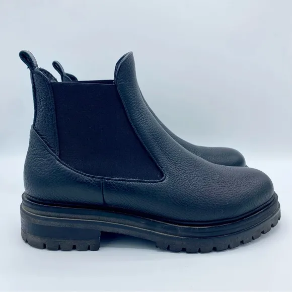 M. GEMI The Noemi Black Leather Chelsea Boot Size 40.5 / US 9.5