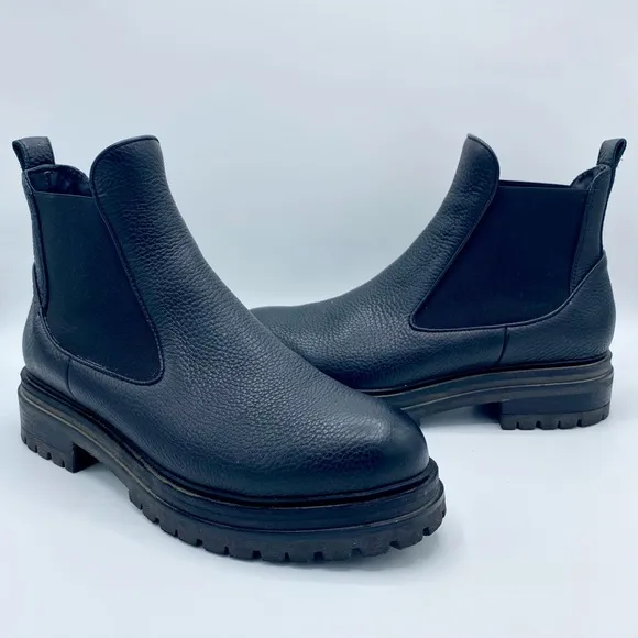 M. GEMI The Noemi Black Leather Chelsea Boot Size 40.5 / US 9.5