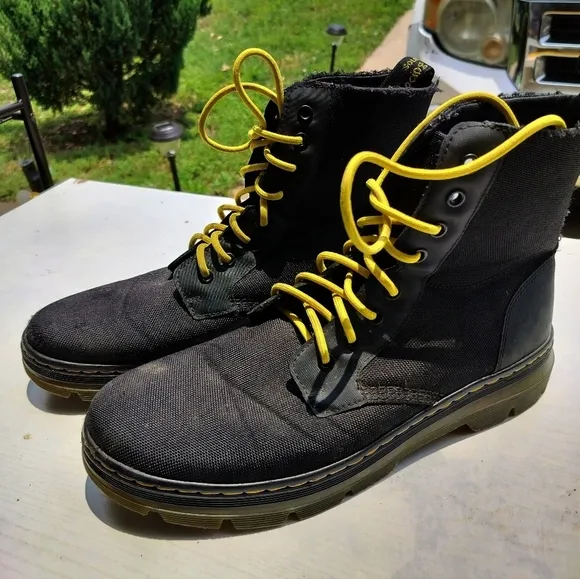 M345)Dr Martens Black COMBS  Men's Hig Top Casual Lace up Boots Size US 12/EU46