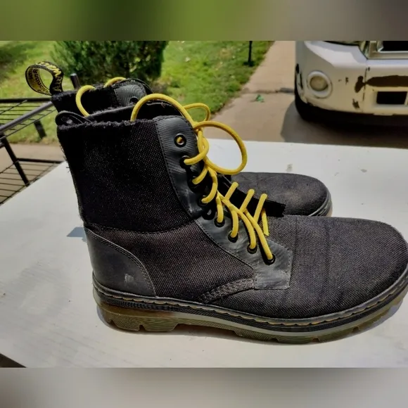 M345)Dr Martens Black COMBS  Men's Hig Top Casual Lace up Boots Size US 12/EU46