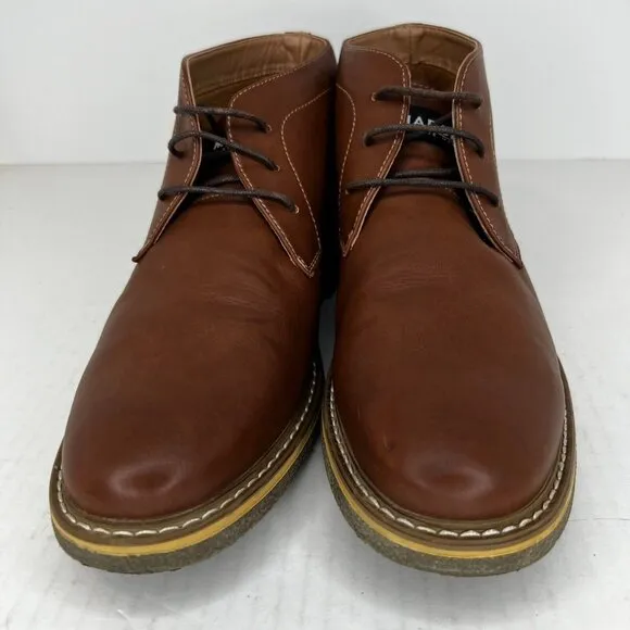 Madden By Steve Mens Harken Brown Cognac Leather Chukka Size 10.5 Ankle Boots
