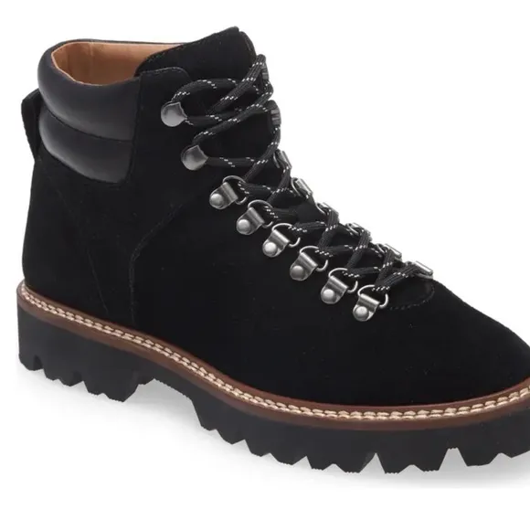MADEWELL Enzo size 8 Black Suede Lug Sole Ankle Hiking Boots