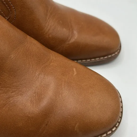 Madewell Tan Leather Cary Mule Slip On Block Heel Shoes Size 10