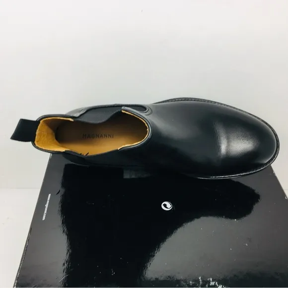 Magnanni Holland Men's Black Leather Chelsea Boots Size 11.5 M - Medium