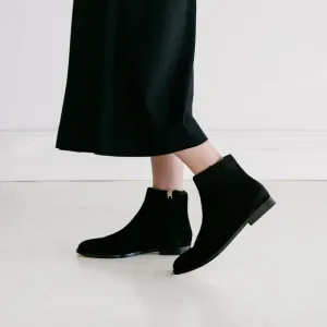 Mansur Gavriel suede leather shearling lined women ankle booties in black size 5