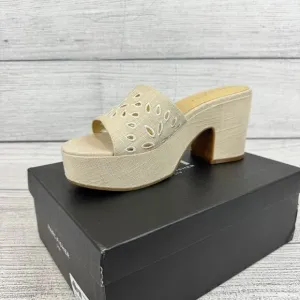 Marc Fisher LTD Natural Eyelet Summer Foreva Platform Sandals Size 10