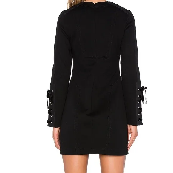 MARC JACOBS Tie Front shift dress black tie sleeves size S