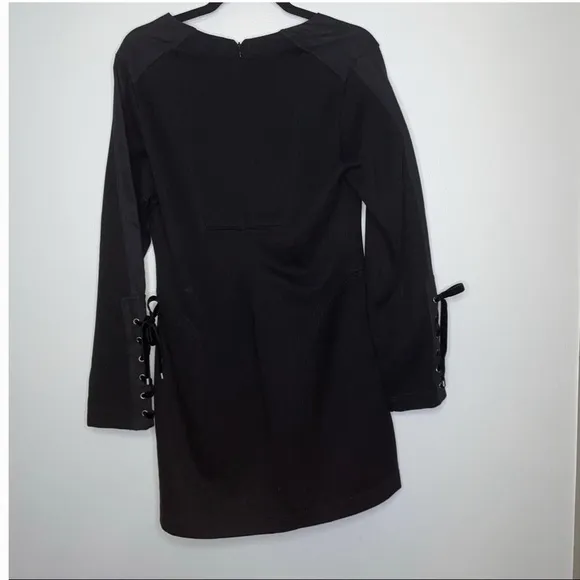 MARC JACOBS Tie Front shift dress black tie sleeves size S