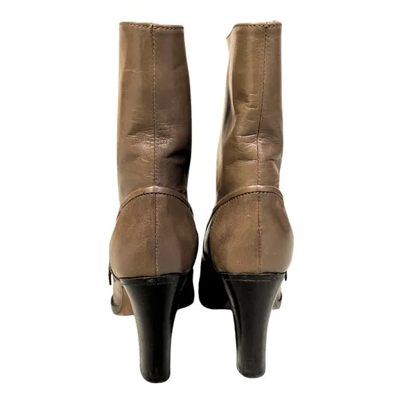 Marni Leather Boots 3.5&quot; Heels (Italian) • Tan • EU 38