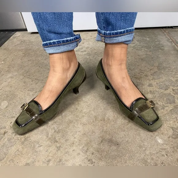 MaxMara Vintage Leather/Suade Kitten Heels
