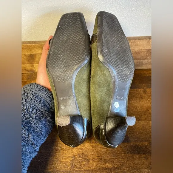 MaxMara Vintage Leather/Suade Kitten Heels
