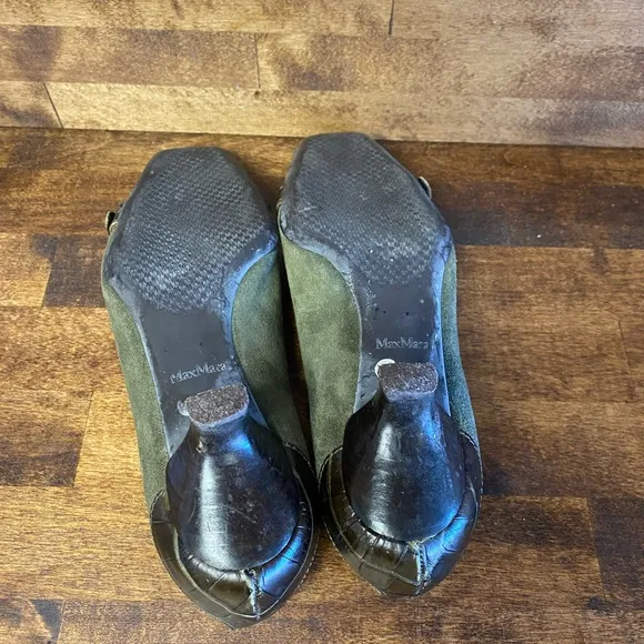 MaxMara Vintage Leather/Suade Kitten Heels