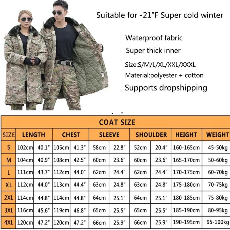 Men's -30℃ Tactical Camo Parka – Waterproof & Windproof