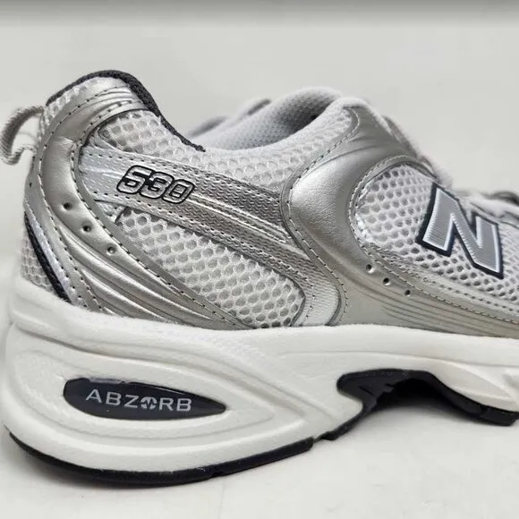Men's 9.5 (Women's 11) New Balance X J Crew 530 sneakers Silver Metallic MR530LG