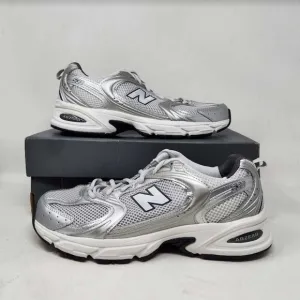 Men's 9.5 (Women's 11) New Balance X J Crew 530 sneakers Silver Metallic MR530LG