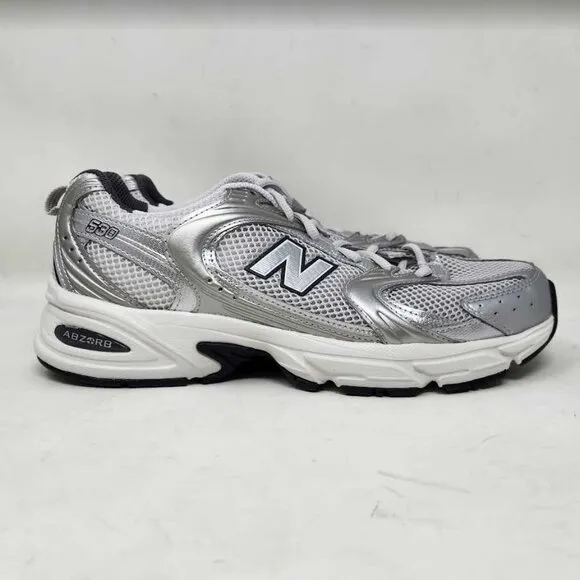 Men's 9.5 (Women's 11) New Balance X J Crew 530 sneakers Silver Metallic MR530LG