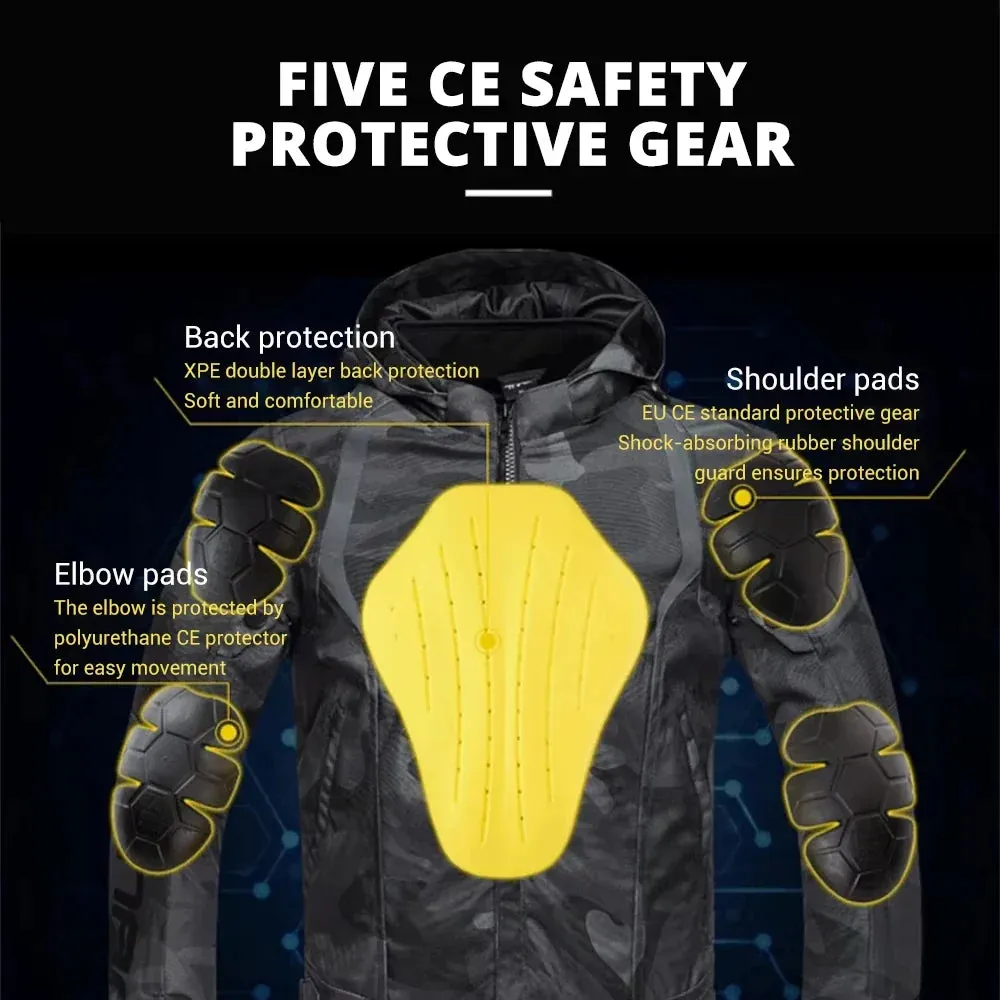 Men’s All-Season Waterproof Motorcycle Jacket – Protective & Warm