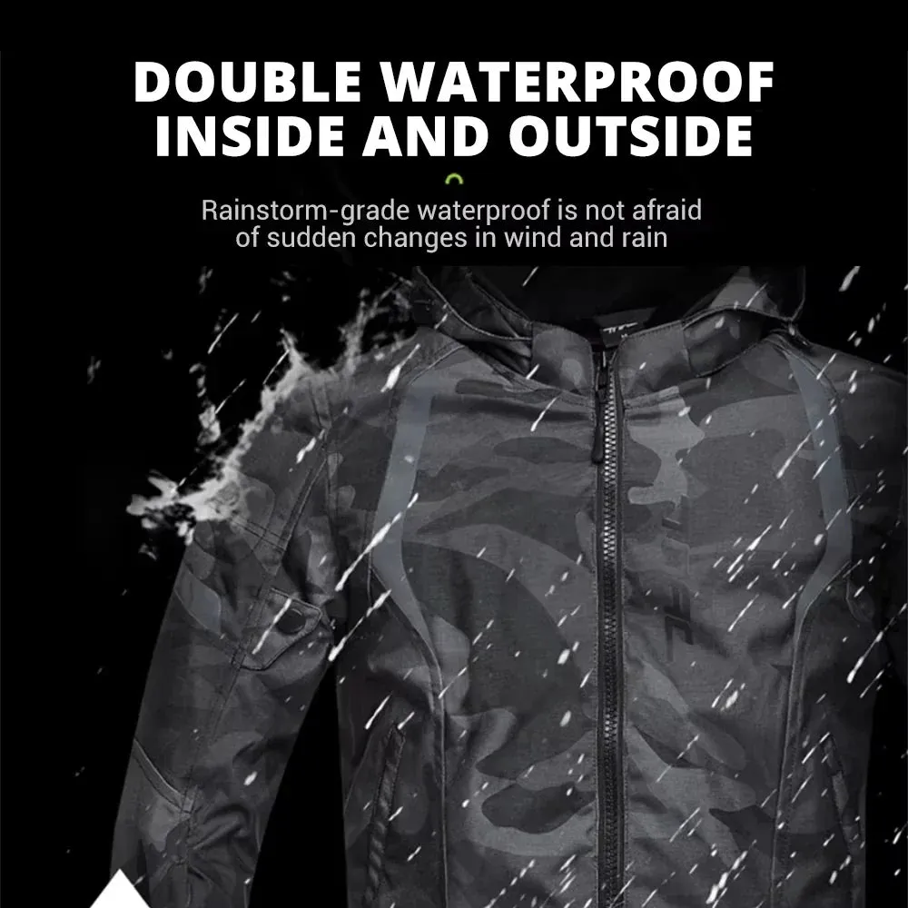Men’s All-Season Waterproof Motorcycle Jacket – Protective & Warm