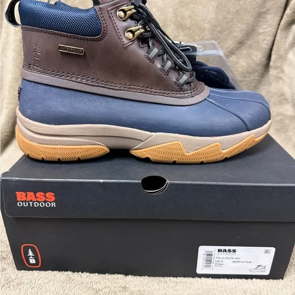 Men's Blue and Brown Boots