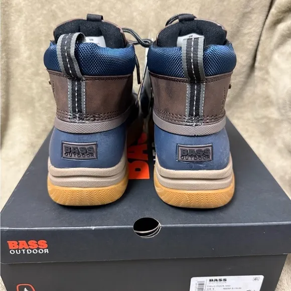 Men's Blue and Brown Boots