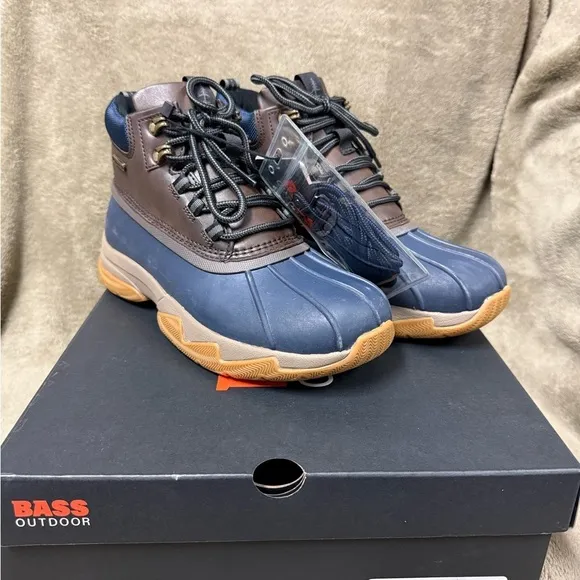 Men's Blue and Brown Boots
