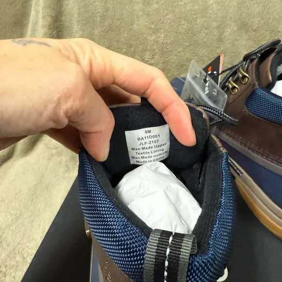 Men's Blue and Brown Boots