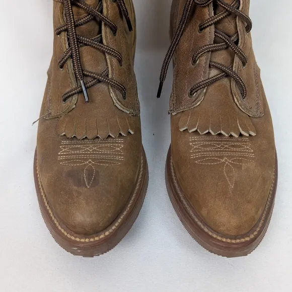 Men's Brown Leather Lace-Up Boots