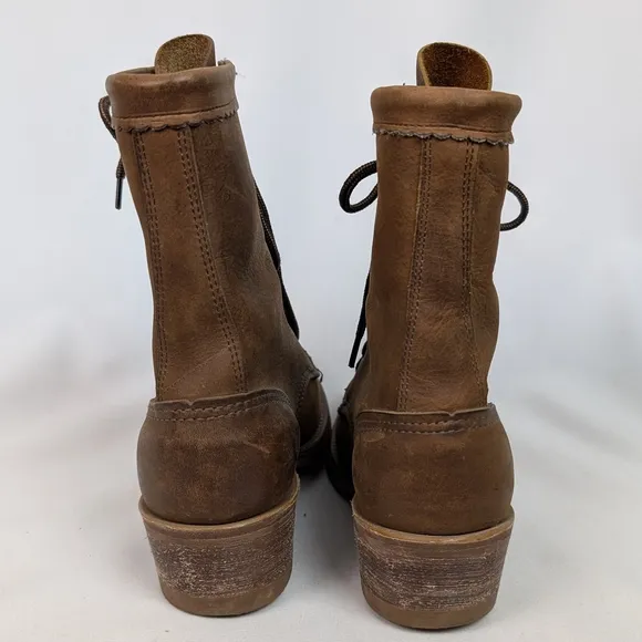 Men's Brown Leather Lace-Up Boots