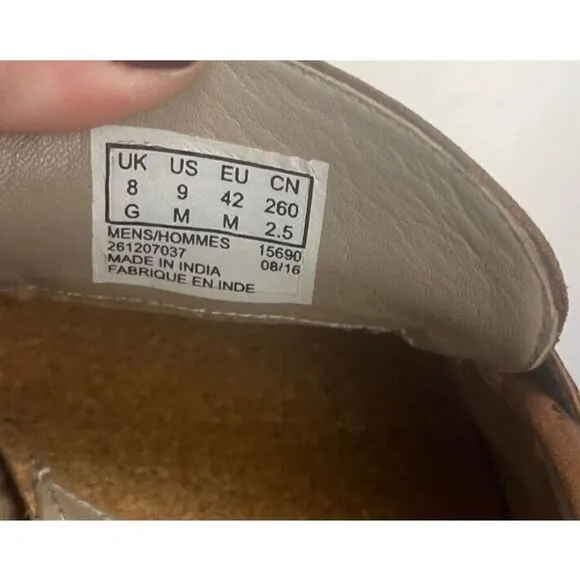 MENS CLARKS TOR COLLECTION TWINLEY FREE LEATHER SLIP ON TASSEL LOAFER SHOES Sz 9