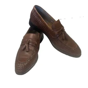 MENS CLARKS TOR COLLECTION TWINLEY FREE LEATHER SLIP ON TASSEL LOAFER SHOES Sz 9