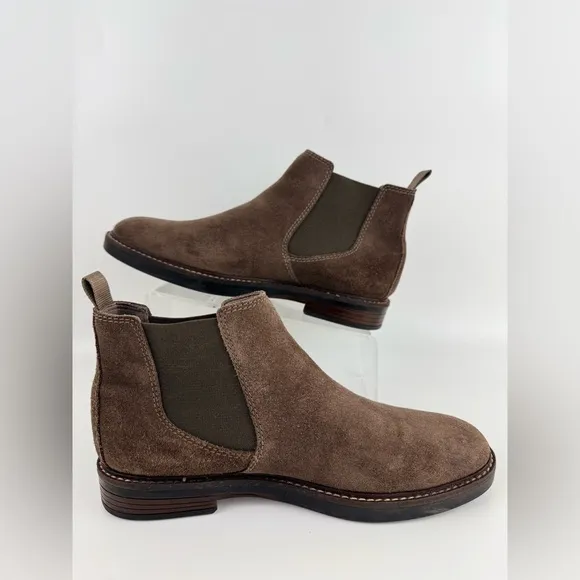 Men's Collection Clarks Paulson Up Suede Pull On Ankle Boots, US Size 8.5M Brown