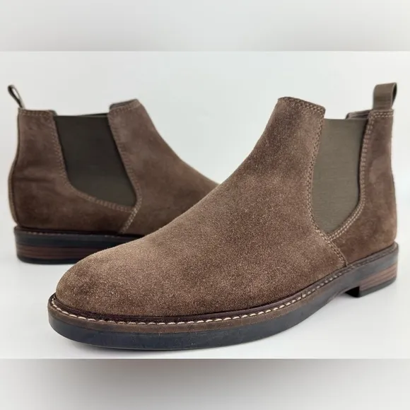 Men's Collection Clarks Paulson Up Suede Pull On Ankle Boots, US Size 8.5M Brown