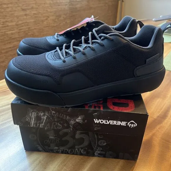MEN'S DART KNIT DURASHOCKS CARBONMAX WORK SHOE Size 11.5‎ BLACK COMPOSITE TOE