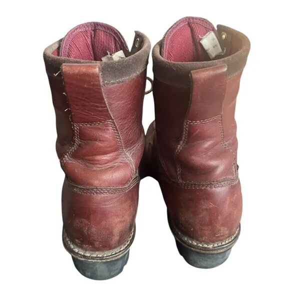Mens Georgia Boot Goretex Size 8M Brown Leather G8103 Comfort Core Vibram Sole