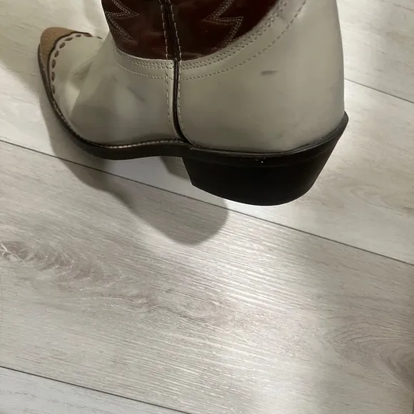 Men's Laredo Flagstaff  Wingtip Lizard print Cowboy Boots - Brown and Cream 10.5