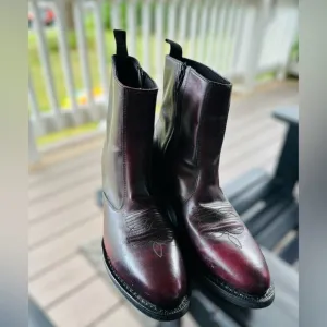 Men’s Laredo Fletcher Side Zipper Western Boot, 10 D Black Cherry Boots