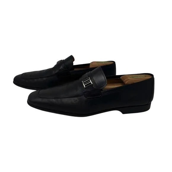 Mens Magnanni Reino Leather Loafers Shoes Designer Black Slip On 25326 Size 10 M