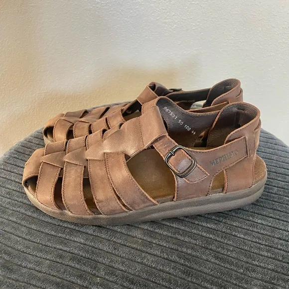 Mens Mephisto Leather Fisherman Sandals Shoes