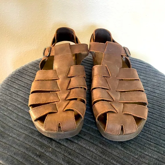 Mens Mephisto Leather Fisherman Sandals Shoes