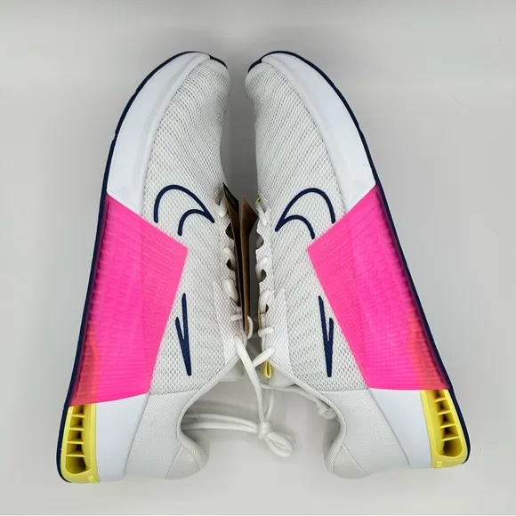 Men’s Nike Metcon 9 White/Blue/Pink/Yellow Crossfit and Workout Shoes Size 12