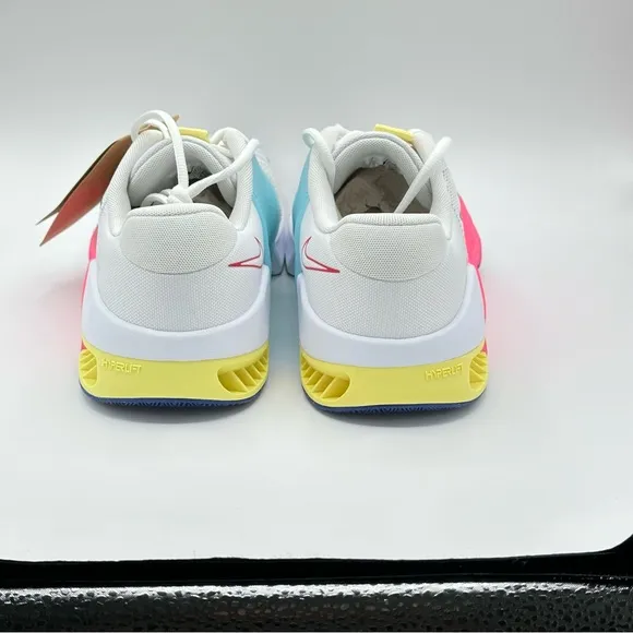 Men’s Nike Metcon 9 White/Blue/Pink/Yellow Crossfit and Workout Shoes Size 12
