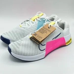 Men’s Nike Metcon 9 White/Blue/Pink/Yellow Crossfit and Workout Shoes Size 12
