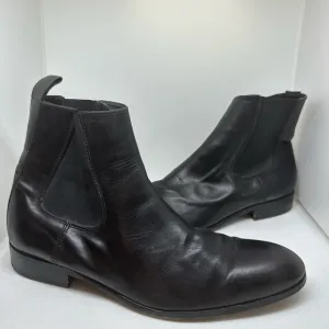 Men’s Russell &amp; Bromley London Chelsea Black Leather Boot - Size EU 44.5 - US 11